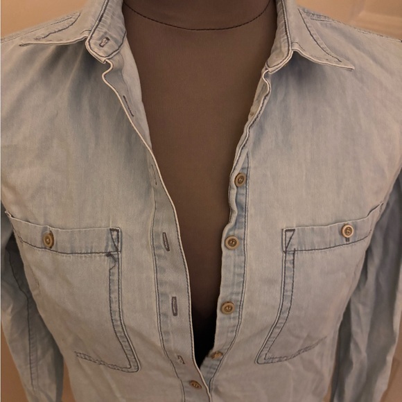 Fossil Light Blue Shirt Dress - Picture 2 of 5